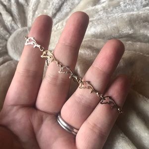 14k gold two toned dolphin bracelet